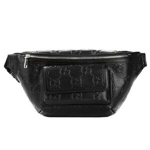 Gucci Embossed Black Belt Bag